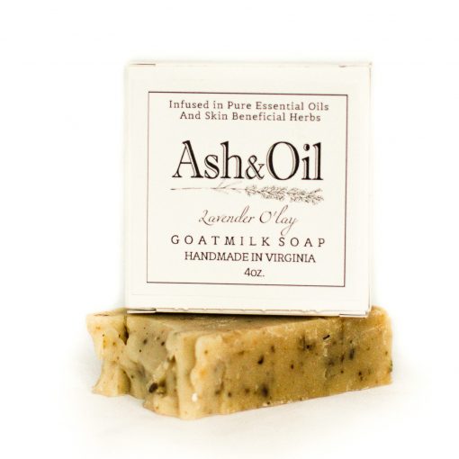 ash&oil Organic Goat milk Lavender O lay pure essential oil 4 oz soap bar