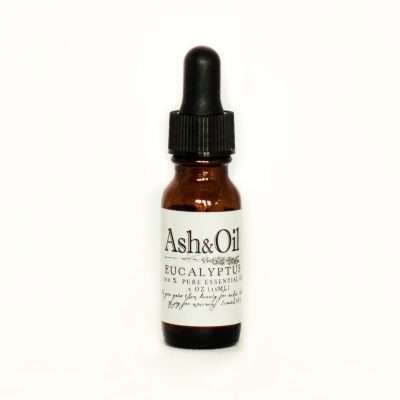 ash&oil 100 % pure essential eucalyptus oil in 1/2 oz 15ml amber dropper bottle